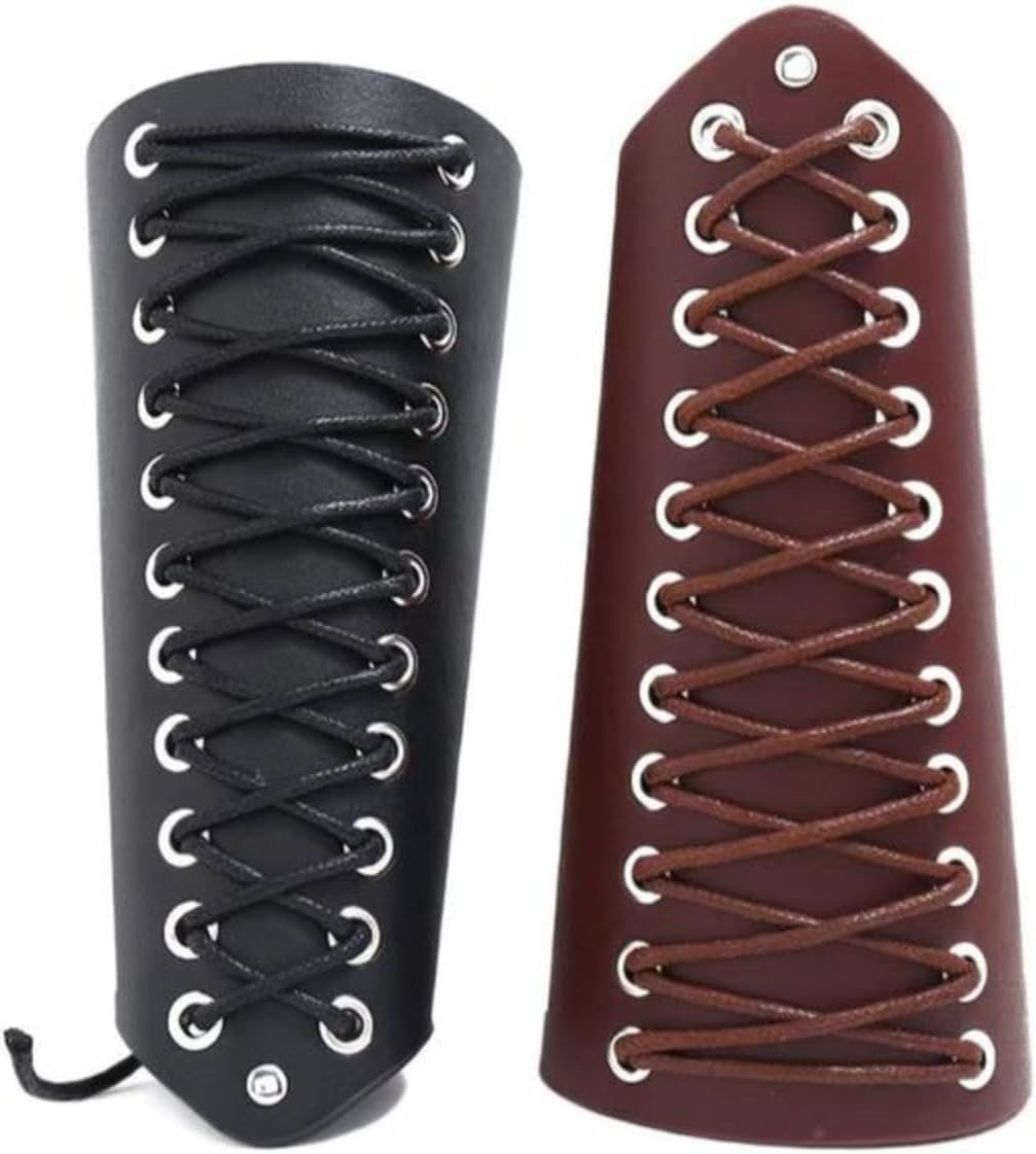 Punk Wrist Strap Wrist Riding Arm Protector Role Play Costume Party Adjustable(Black,M)