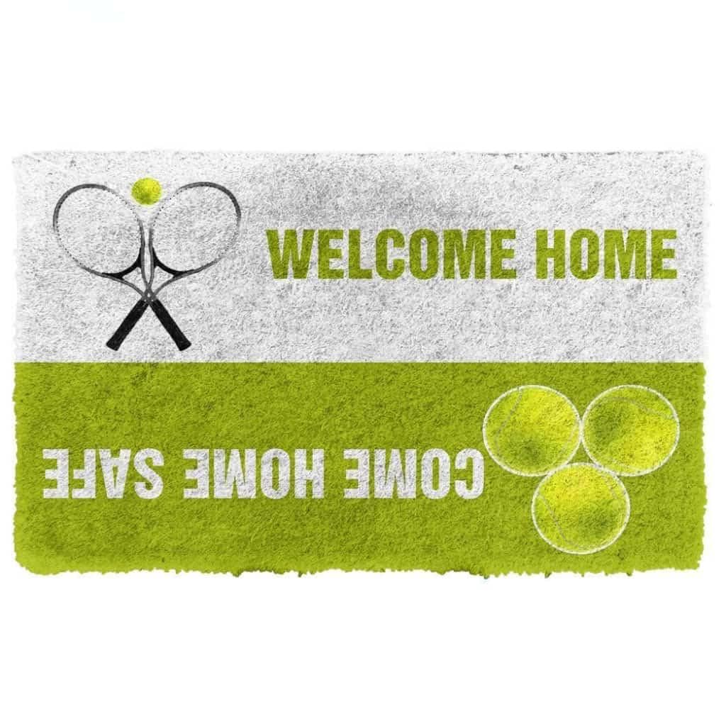 Tapis de porte personnalisé chien et tennis pour une entrée propre
