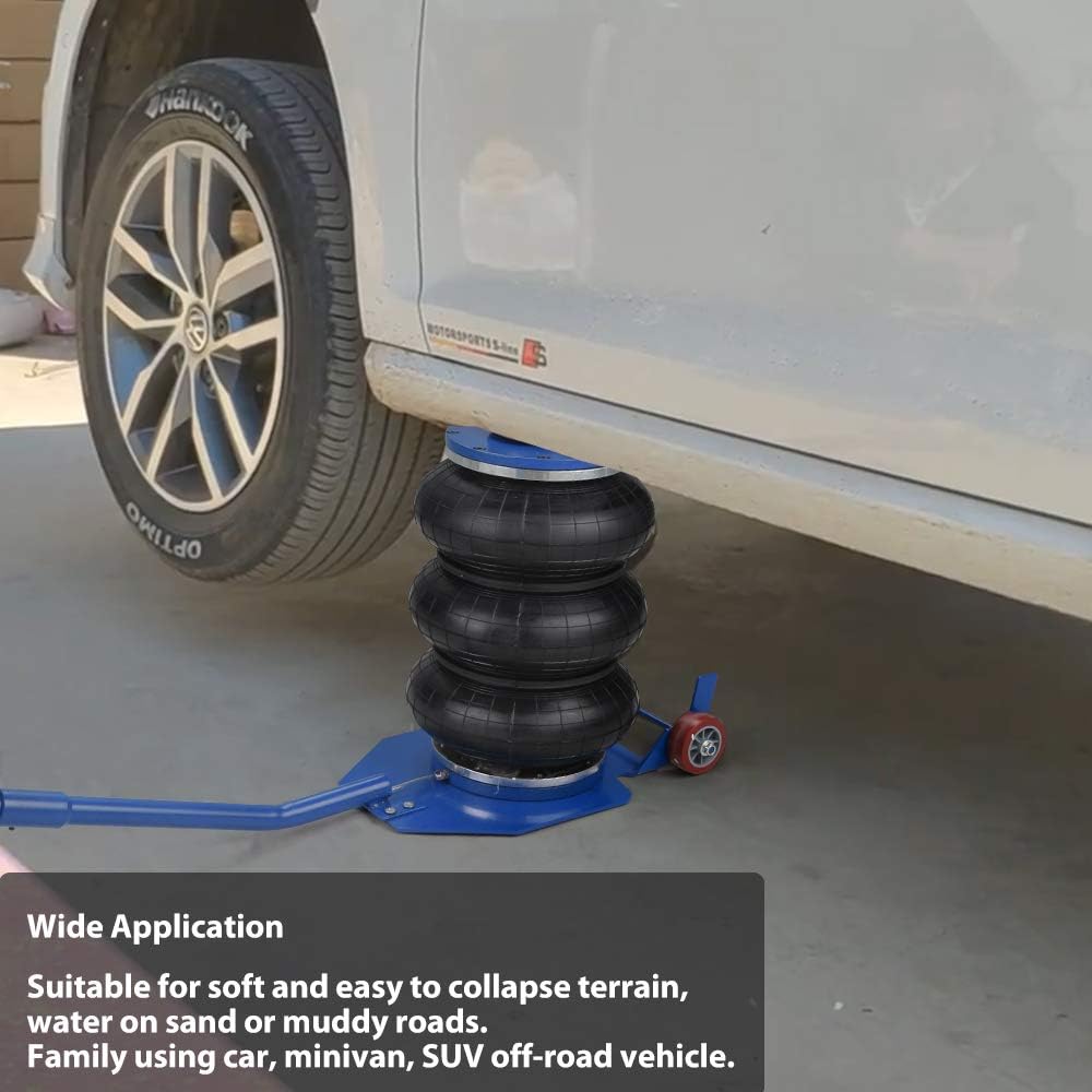 Anbull Pneumatischer Wagenheber 3-Tonnen aufgewertet Airbag verdicken Luftheber-Hubhöhe 150 mm-400 mm Wagenheberheber Pneumatischer Luftheber 6600LBS Kapazität