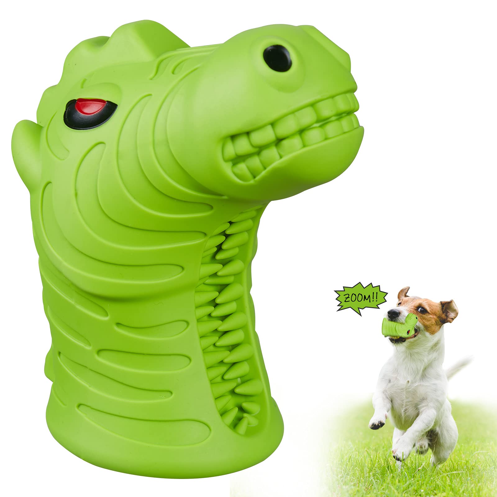 Squeaky Dog Toy for Aggressive Chewers, Teeth Cleaning Bite Proof Natural Rubber,Milk Scented, Mouth Health Interactive Dog Toy for Medium/Large Breeds