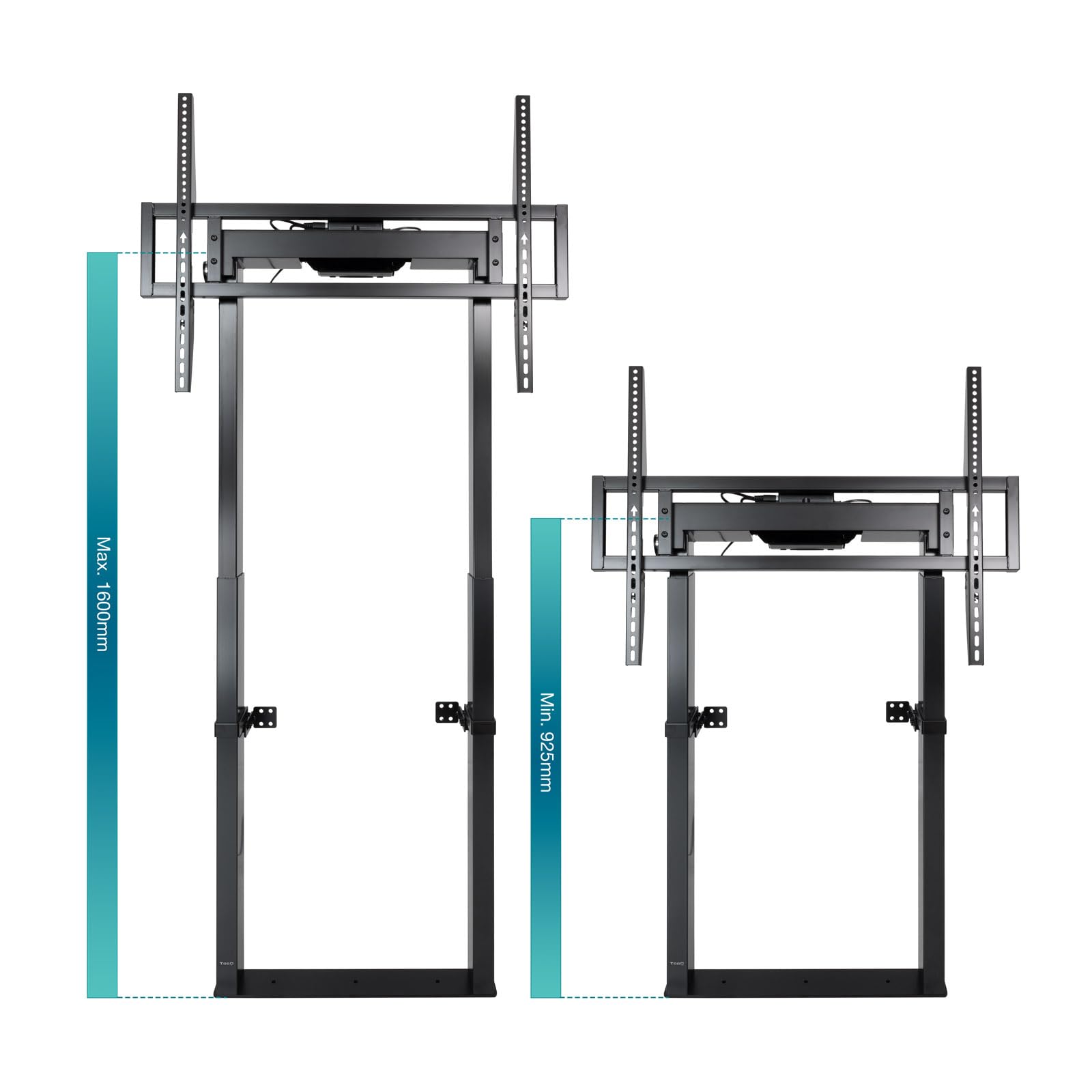 TOOQ FSM01-B - Titan Soporte de Suelo Fijo con Regulación Eléctrica de Altura para Pantallas 55"-100", Color Negro