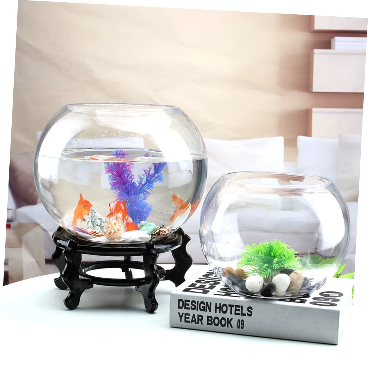 ERINGOGO Vasca Per Pesci Trasparente Acquario Da Tavolo Per Pesci Acquario Decorativo in Vetro Per Piante Accessorio Per Ufficio e Casa