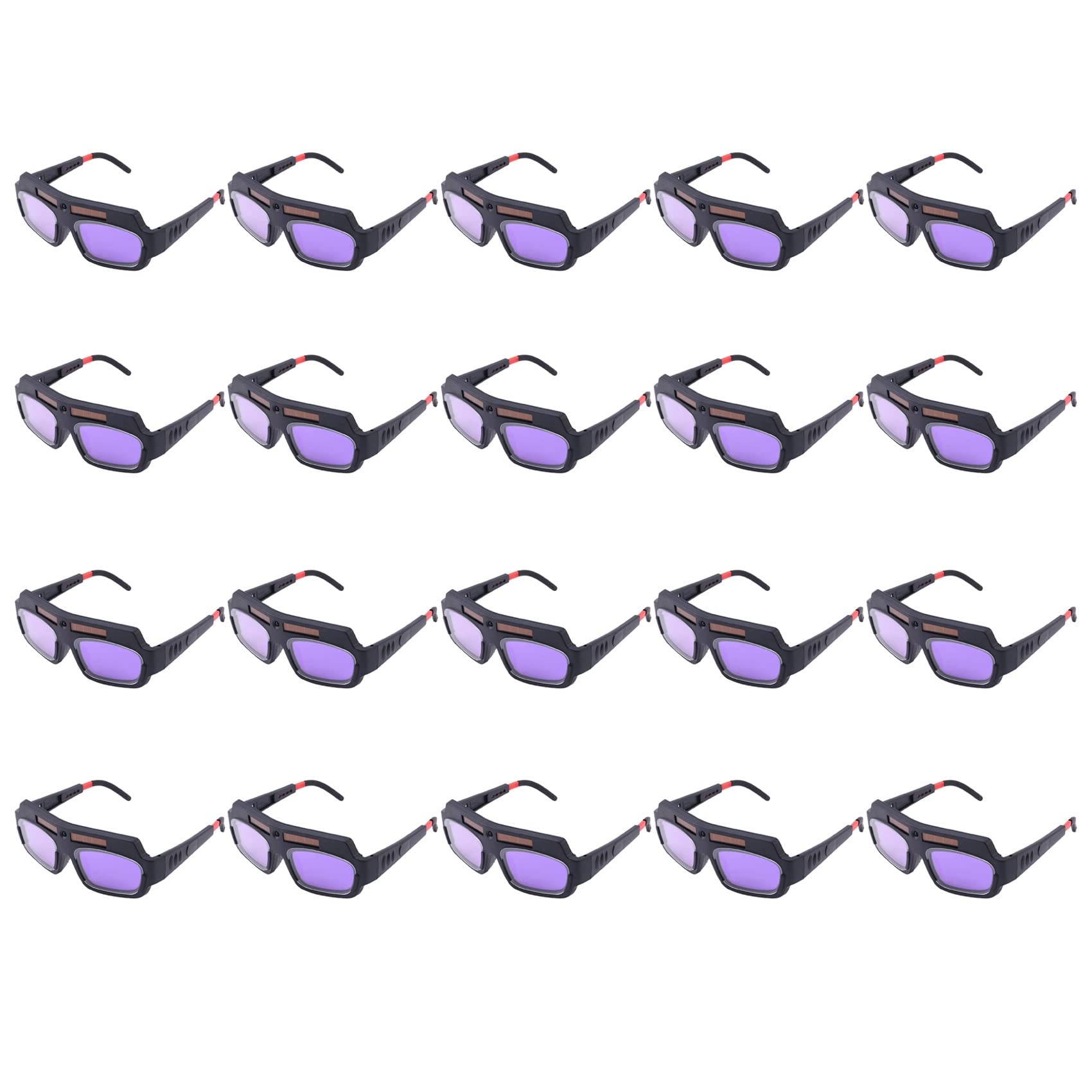 20Pc Solar Powered Auto Oscurante Saldatura Occhiali Saldatore Occhiali Saldatore Arc Anti-Shock Lens per Protezione degli Occhi