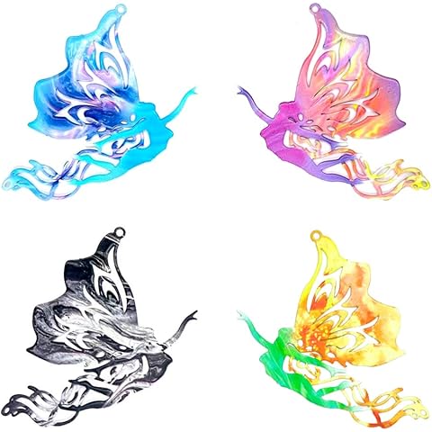 COLIGREE Hollow Butterfly Charms Multicolor Filigree Butterfly Pendants for DIY Jewelry Making Hanging Decorations Bookmarks Scrapbook Adornments Packaging Decorations