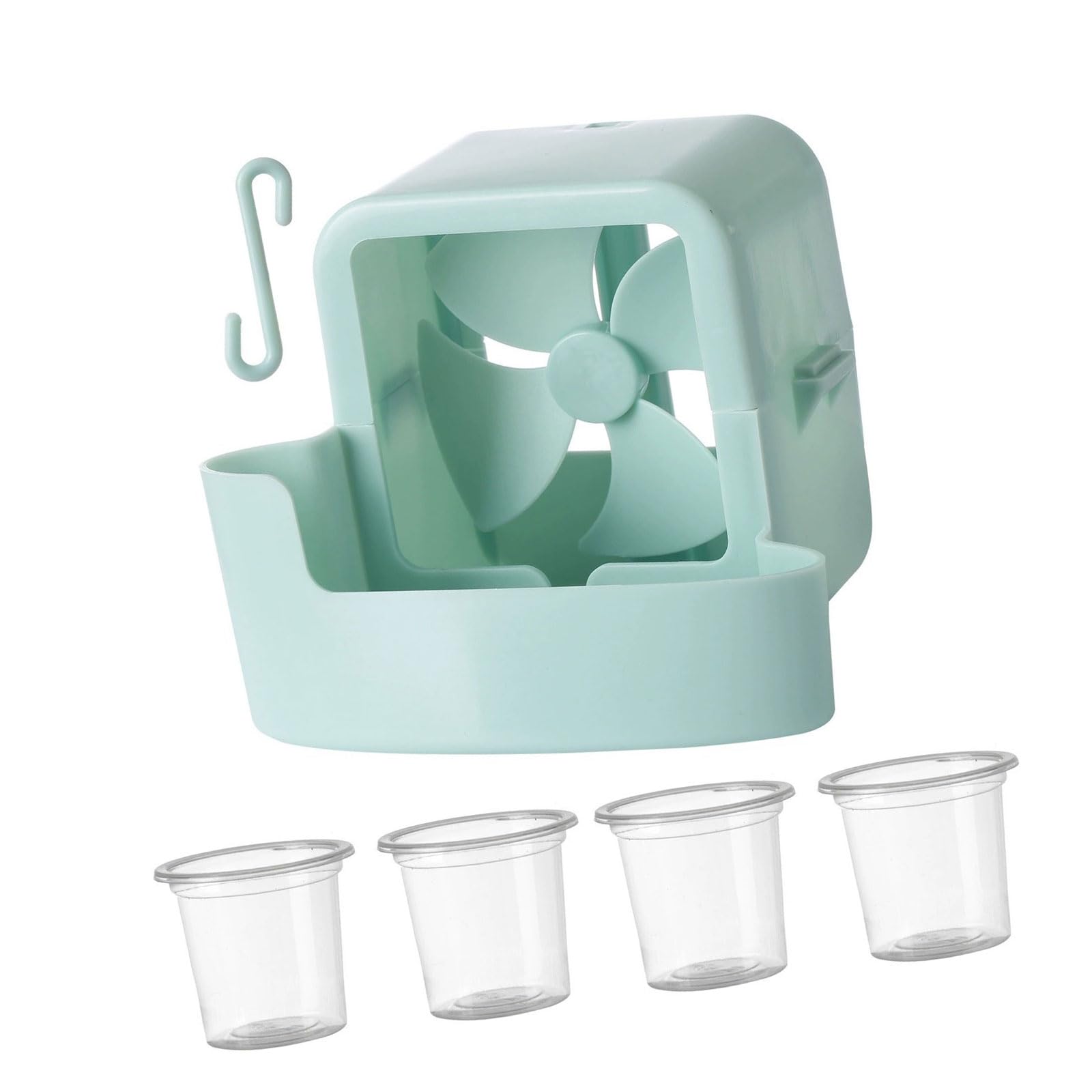 Xigacgeh Blue Efficient Portable Ice Cooling Box Improve Fan Efficiency With Ice Cubes Texture For Home Outdoor Use Cooling Fan Attachment