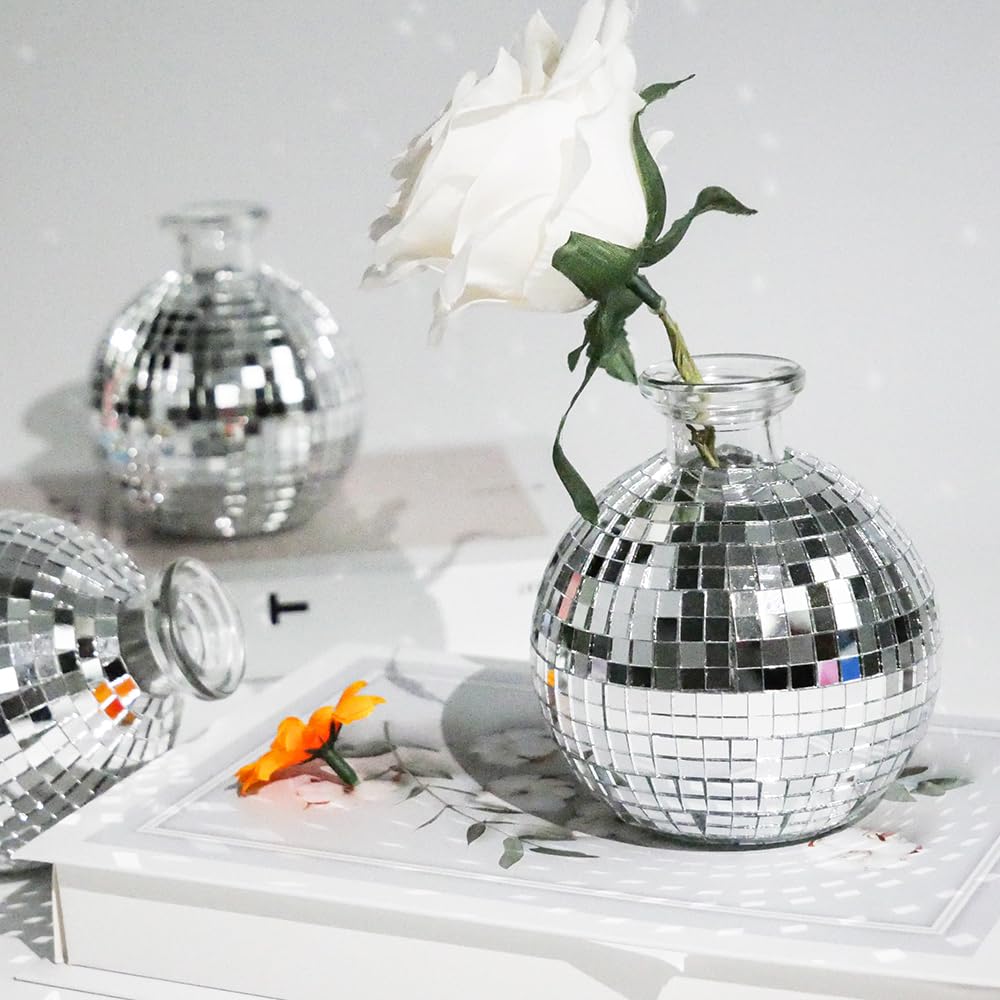 Vase boule disco en verre pour illuminer vos soirées de mariage et décorer le salon