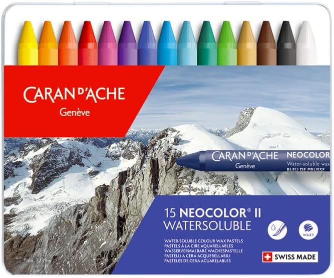 Amazon.com: Caran d'Ache Classic Neocolor II Water-Soluble Pastels, 15