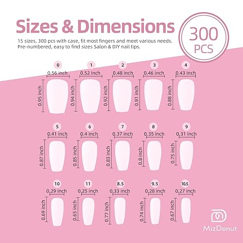 Miniatura 6 de Puntas de gel para uñas suaves, 15 tamaños, 300 piezas preformadas totalmente mate, no necesita limar, extensiones de uñas fáciles de remojar, uñas