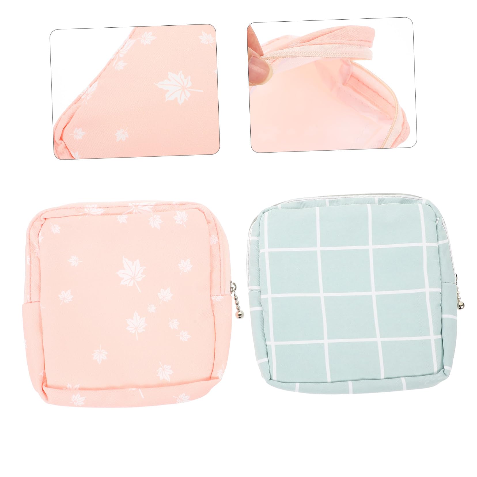 Healeved Portable Menstrual Pad Container Small Period Bag Zipper Sanitary Napkin Storage Bag for School