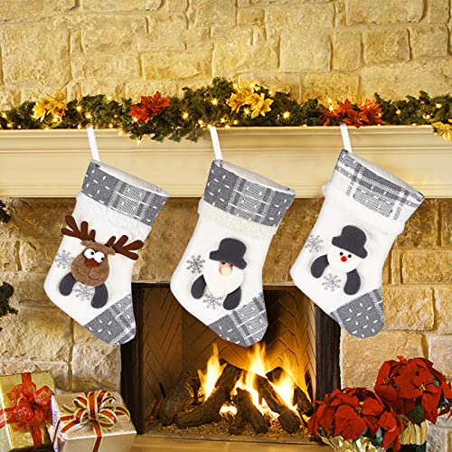 Weihnachtsdeko Kamin 21 Gukasxi 3 Stück Weihnachtsstrumpf Set Nikolausstiefel zum Befüllen...