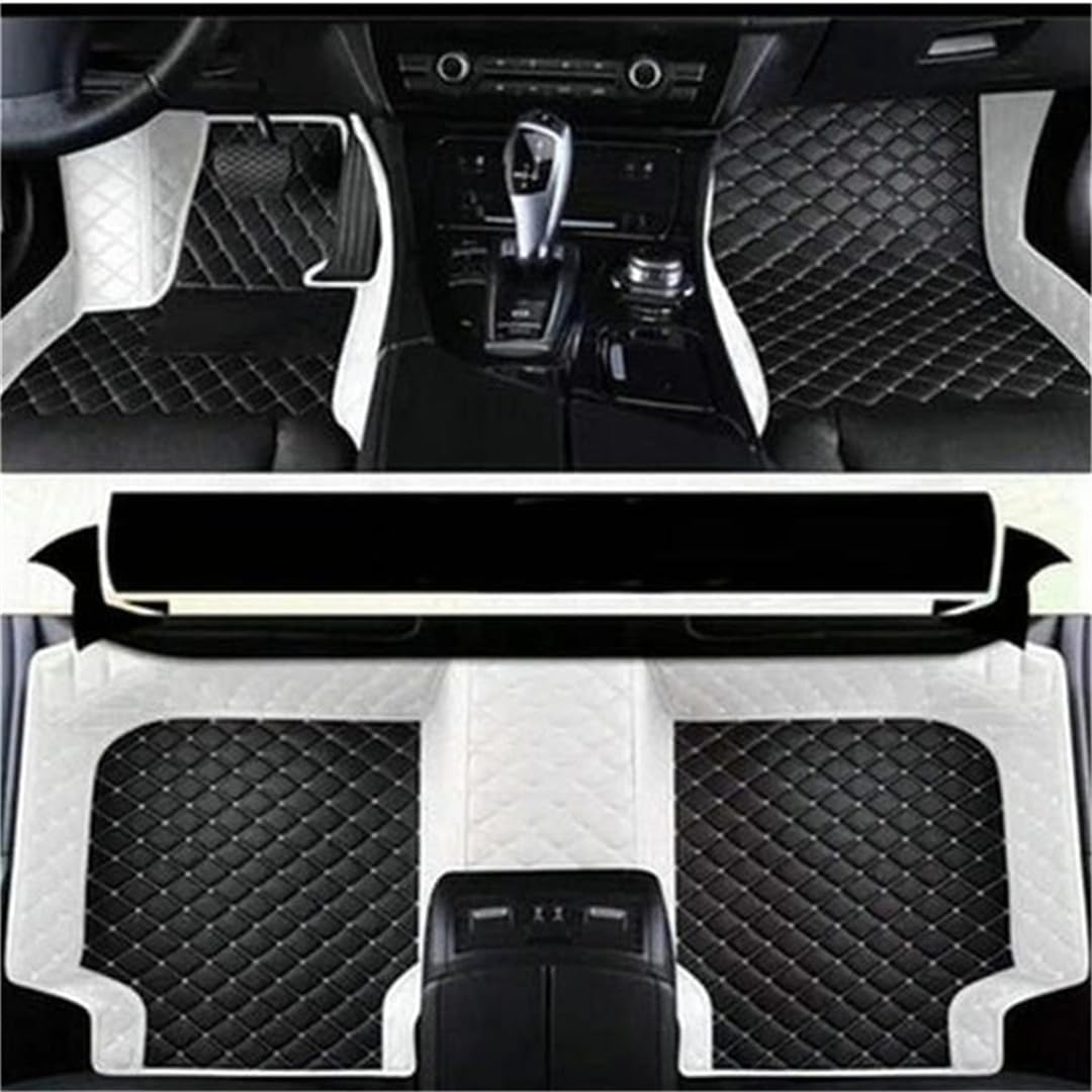 Custom car Floor mats Suitable for 98% car Truck SUV,car mats All Weather Personalized,Full Coverage Luxury Car Mats, Anti-Slip Leather Floor mats.Floor Liner Car Accessories (Black and White Side)