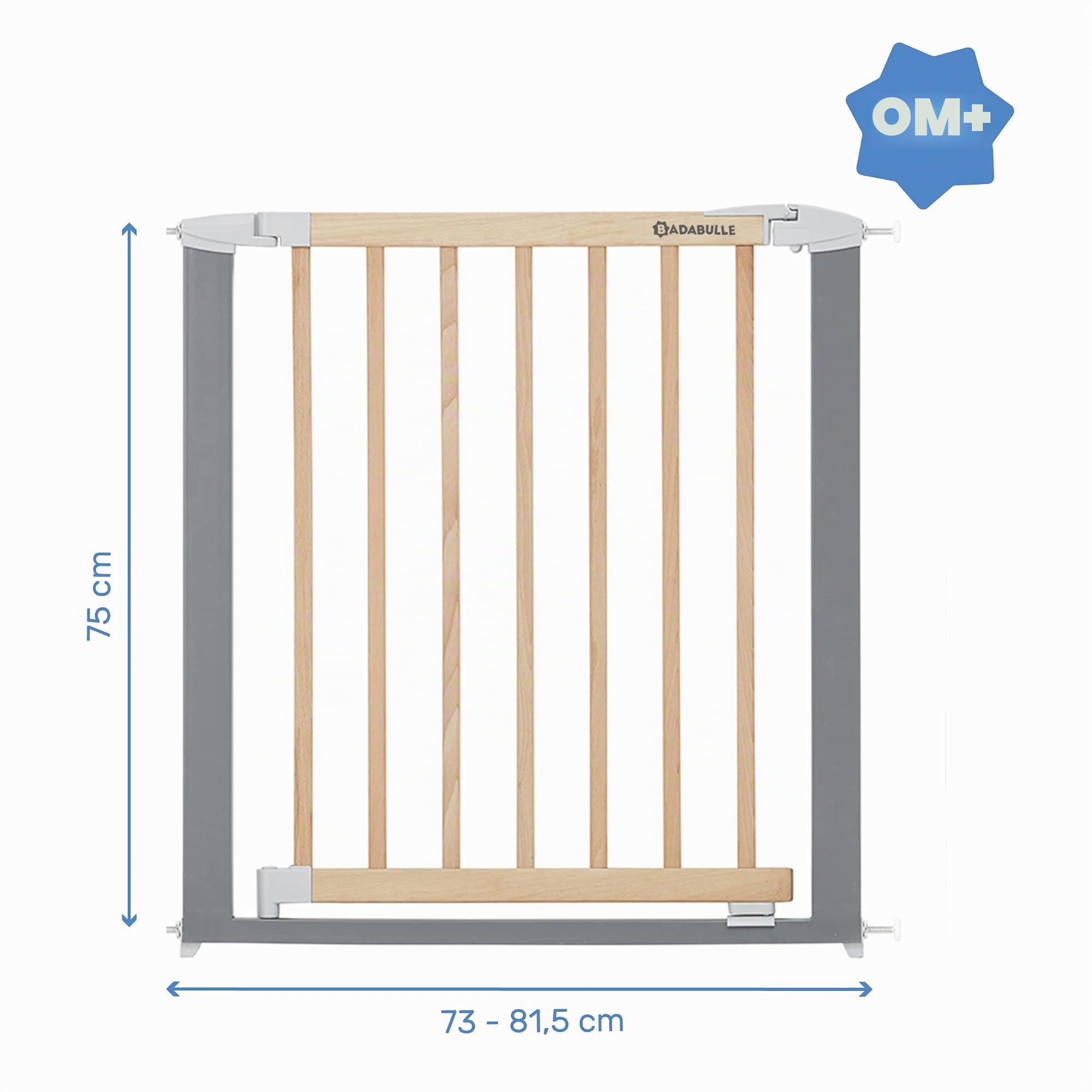 Badabulle Barrera de seguridad Safe & Lock Madera Metal - Apertura de 73 a 81,5 cm, B025233