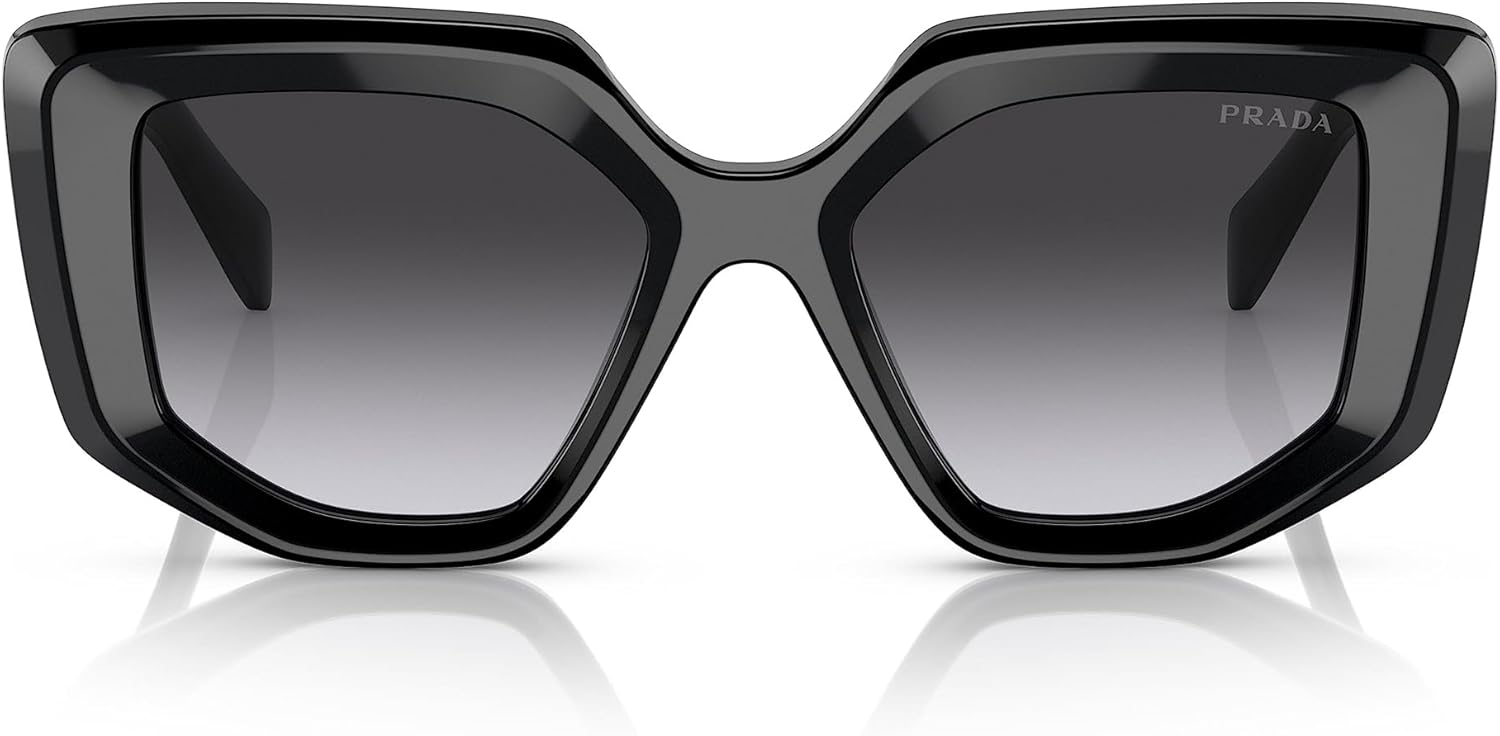 Prada PR 14ZS 1AB09S Black Plastic Fashion Sunglasses Grey Gradient Lens