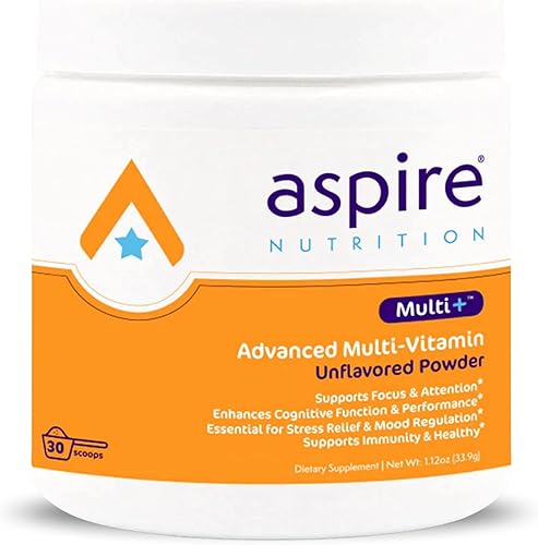 Multivitamínico avanzado Aspire Multi+ para niños, hombres y mujeres (polvo sin sabor)