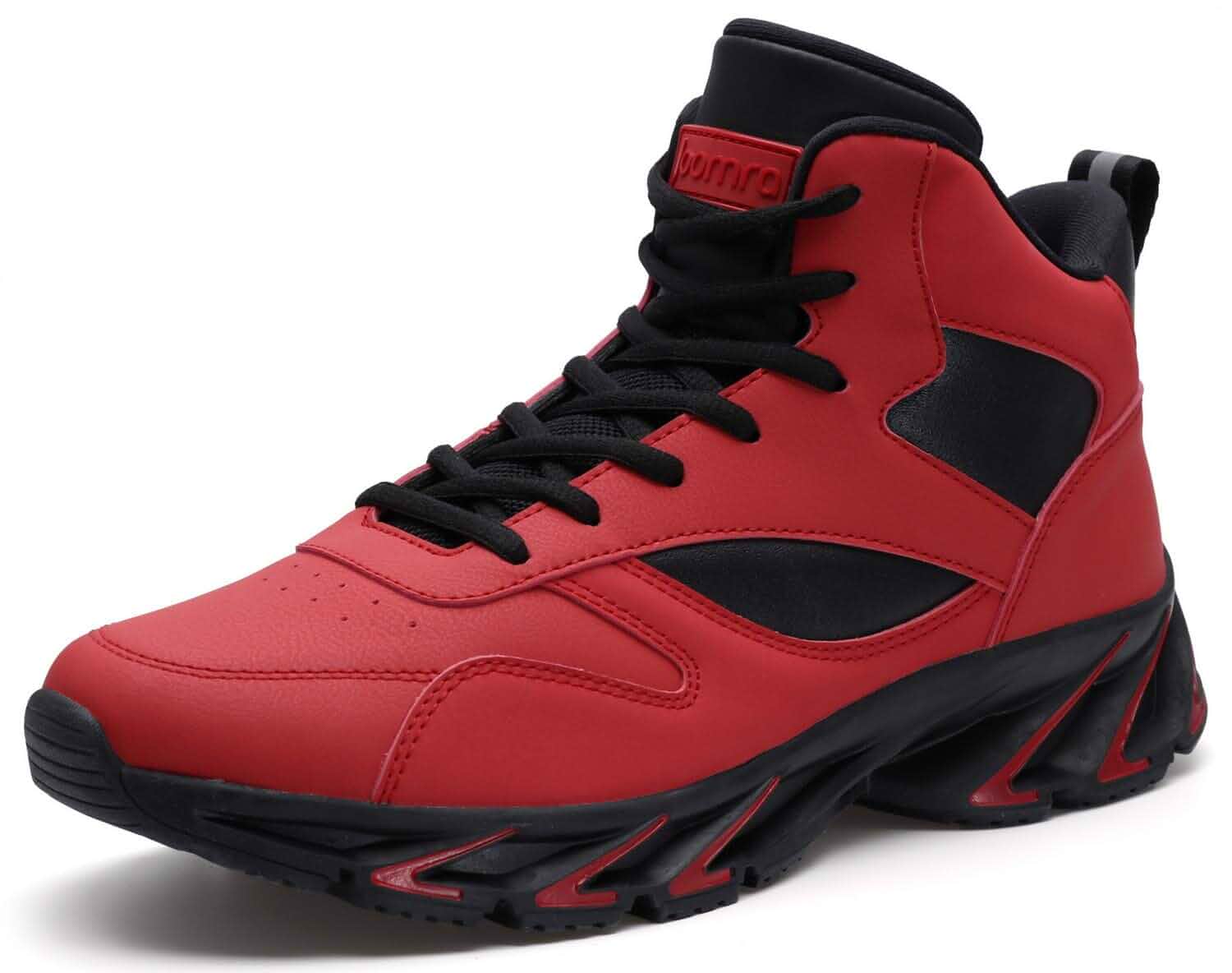 Joomra Men's Stylish Sneakers High Top Athletic-Inspired Shoes Premium Vegan Leather Upper, Durable Rubber Outsole, Perfect Ankle Support, Ideal for Outdoor & Casual Wear