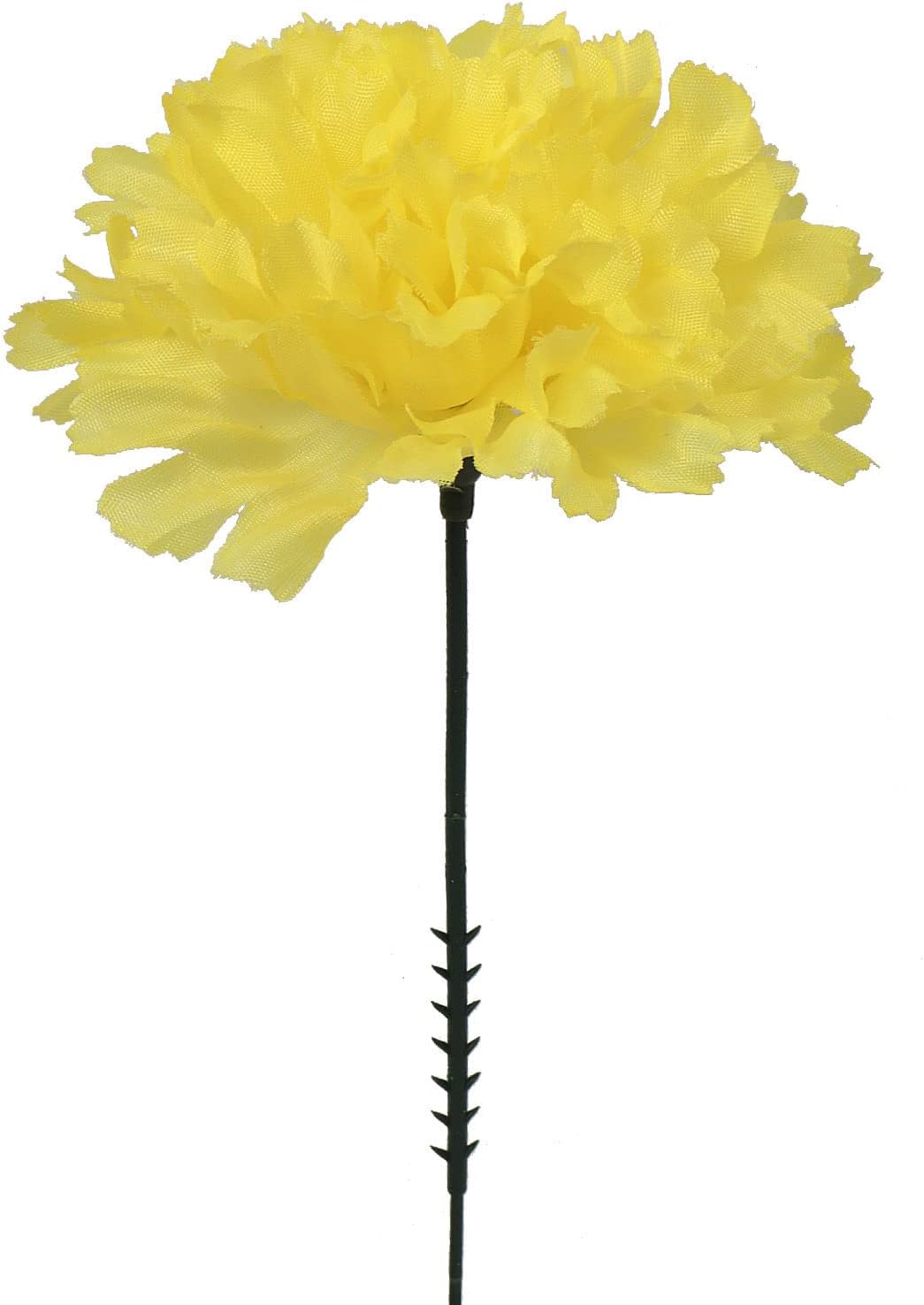Floral Home 100-Pack Carnation Picks, Yellow Silk 3.5" Heads 5" Stems, Perfect for Weddings & DIY Decor, Artificial Flowers