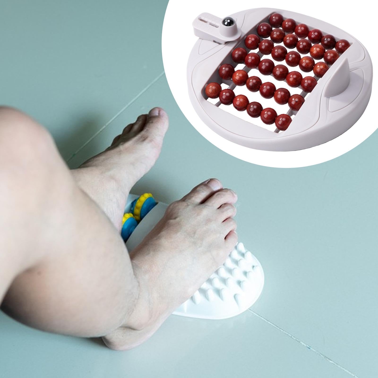 predolo Rodillo de masaje para pies, manual, ergonómico, ligero, de varias filas, para masaje de tejido profundo, de madera, para reflexología, para hombres y, Gris
