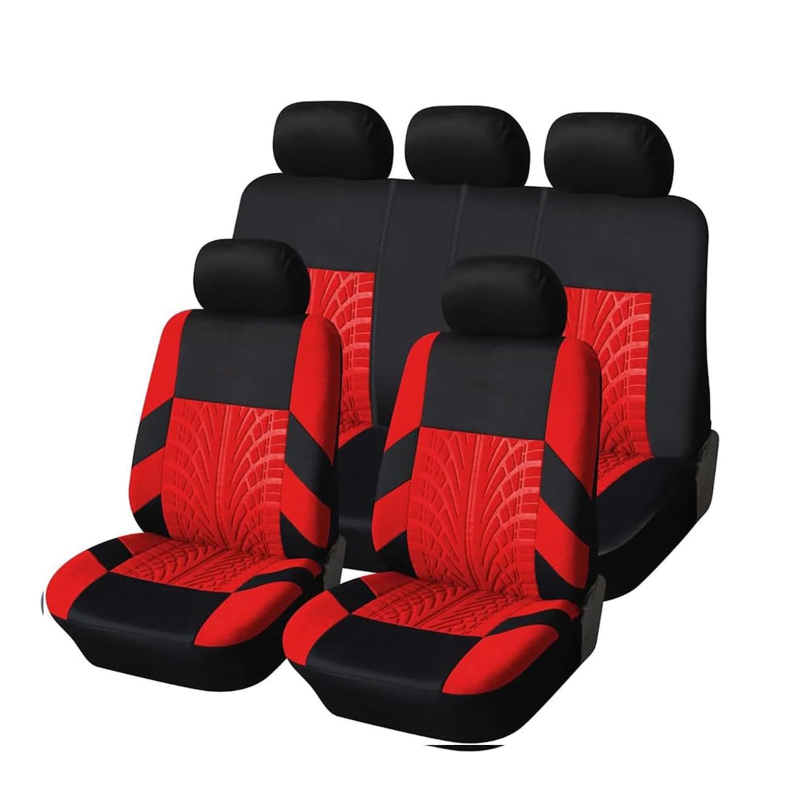 MeKnMoney Car Seat Covers for Fiat Punto I/II (Type 188 176) 1993-2026, Full Set Front Rear Protectors Comfortable Interior Accessories,G/Red