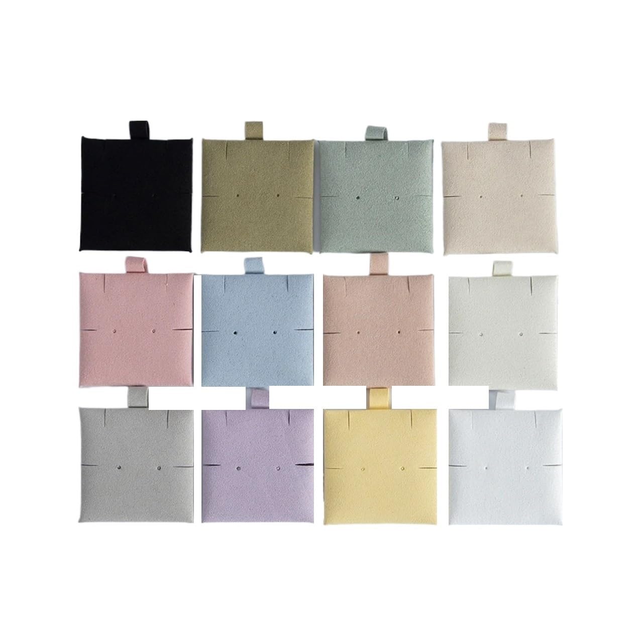 Cartes de présentation pour boucles d'oreilles, Cartes de boucles d'oreilles en suédine microfibre, 20 pièces, emballage bijoux, tampons d'affichage, multicolores
