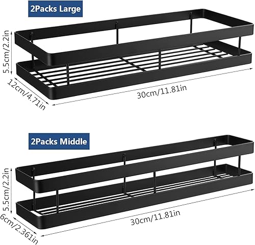 Miniatura 6 de RedCall Paquete de 4 organizadores de especias para gabinete o montaje en pared, estante grande para especias colgante para cocina, estante de