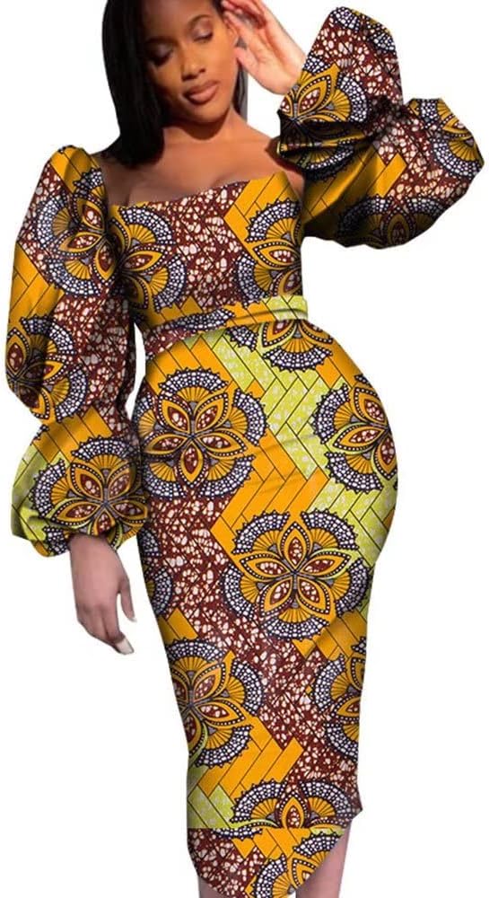 chinese dress ladies iooiooi Fashion African Traditional Dresses for Women Dashiki Long Sleeve  Below Knee Sexy Dress at Amazon Women's Clothing store