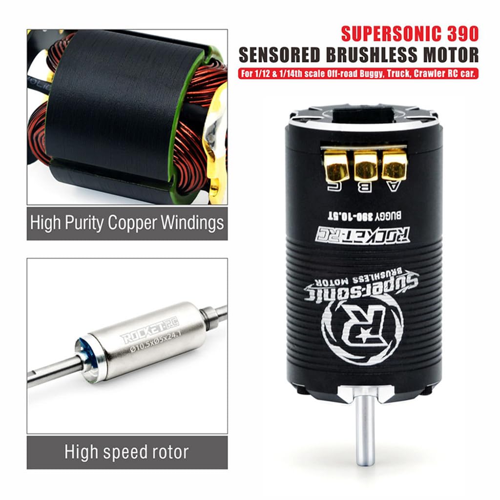 1-3S Supersonic 390 8.5T/4550KV Sensored Brushless Motor Shaft ø3.175mm dla 1/12 1/14 RC Racing Car Truck Buggy Off-Road Crawler RC Car