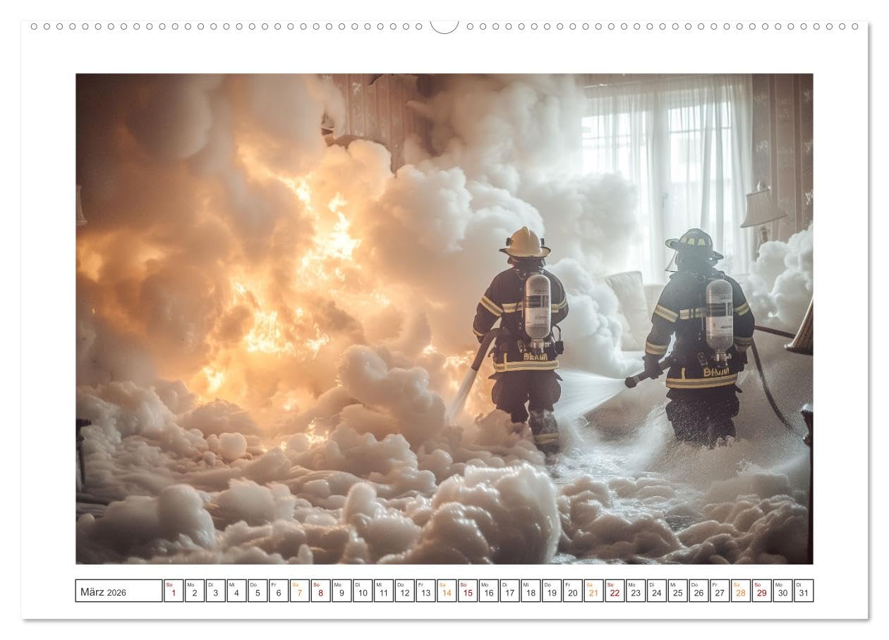 Helden im Einsatz - Männer und Frauen im Feuerwehrdienst (hochwertiger Premium Wandkalender 2026 DIN A2 quer), Kunstdruck in Hochglanz: Die Arbeit der ... zu unterstützen. (CALVENDO Menschen)