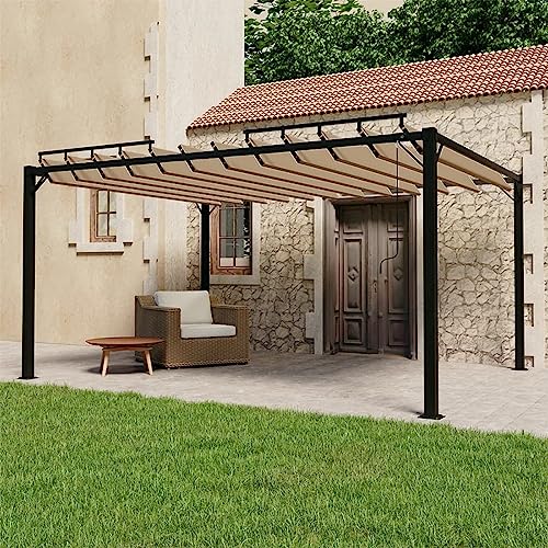 Festnight Pavillon 3x4 Wasserdicht Stabil Winterfest - Metall Gartenpavillon Pergola Mit...