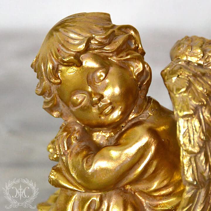 Amazon.co.jp: ナッピングゴールドエンジェルオブジェ/左向き 天使雑貨