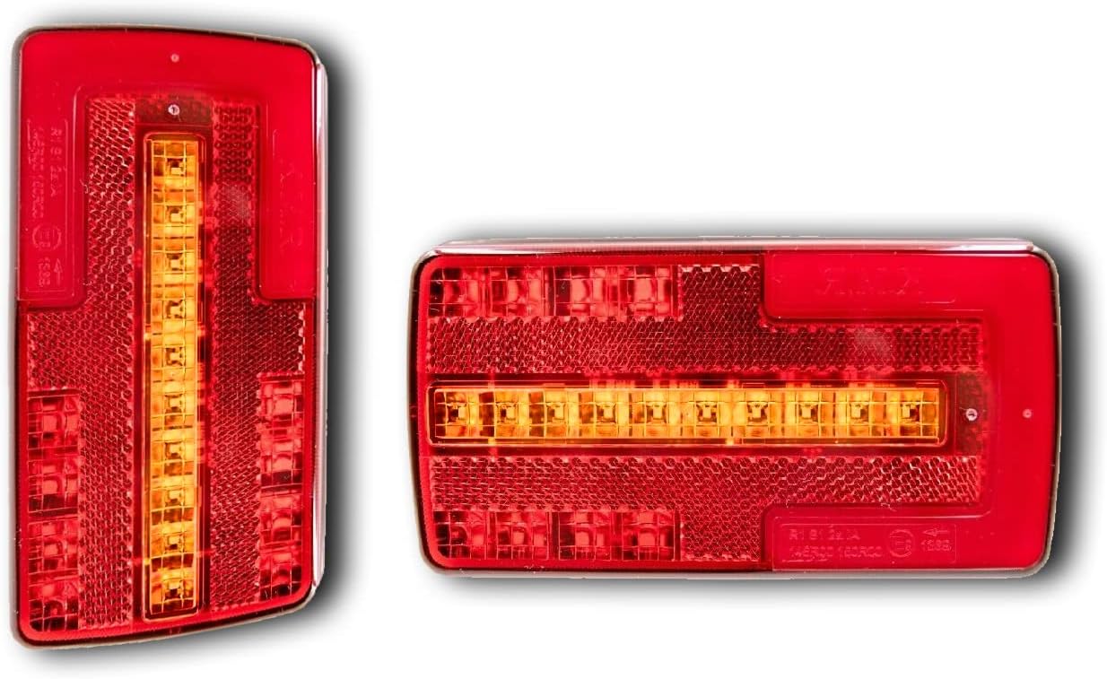 Ardillion NEON E-MARKED 2 x 12V 24V LED REAR LAMPS TAIL LIGHTS DYNAMIC INDICATOR FOR TRUCK PICKUP CHASSIS BUS WAGON CAMPER ATV 4x4