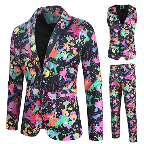 Mens Three Piece Suits Jacket Regular Fit Men Suit Sets Blazer + Vest + Pants Stage Costume XMK162 L Mens Three Piece Suits Jacket Regular Fit Men Suit Sets Blazer + Vest + Pants Stage Costume XMK162 L