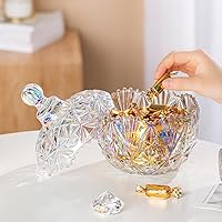 Vista 92 de Colorful Crystal Glass Candy Snack Barrel Storage Jar Embossed Luxury Cookie Buffet Canister With Lids Jewelry Box Jar Biscuit Containers