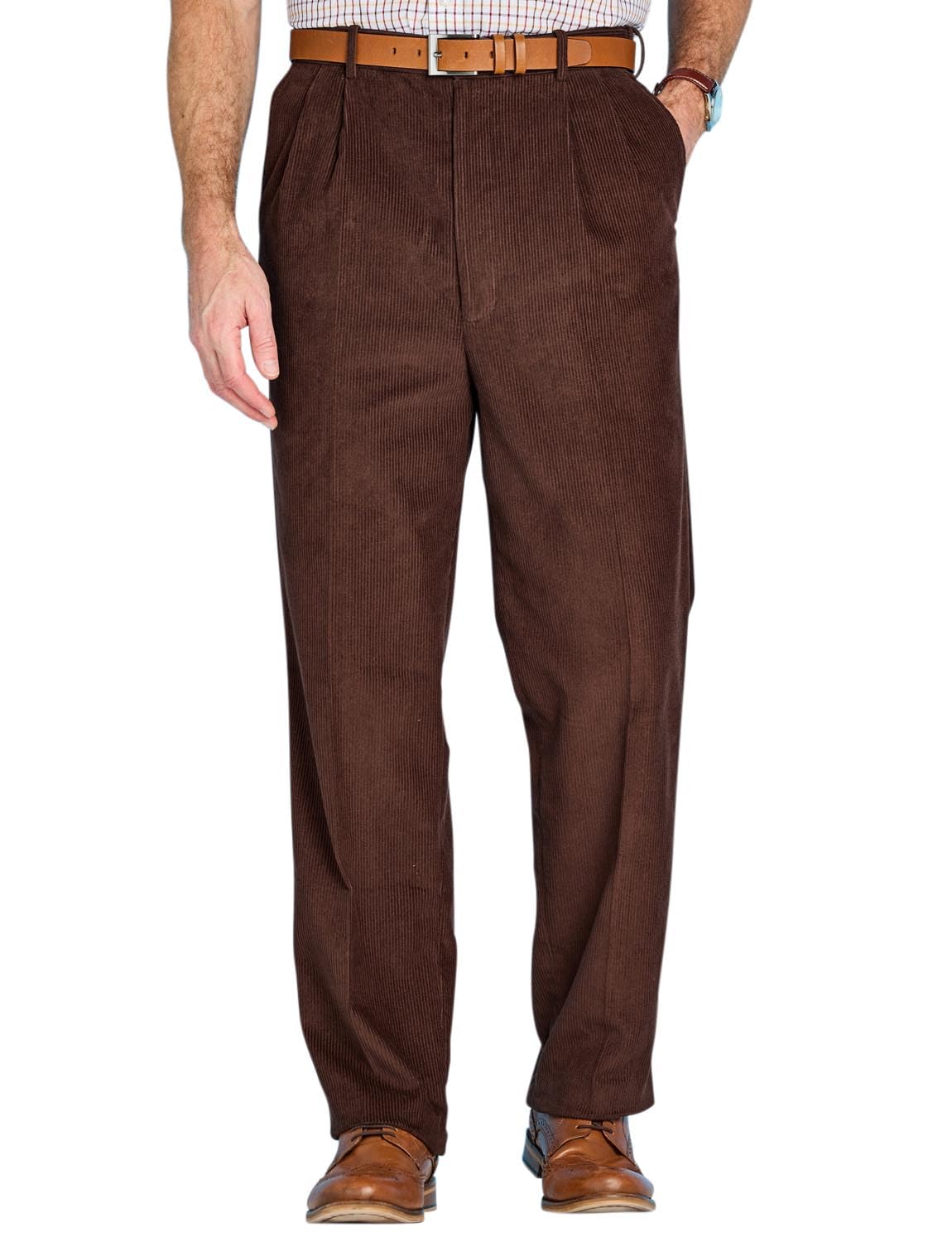 Chums Men's HIGH-Rise Trousers Luxury Cotton Corduroy Brown 52W / 29L