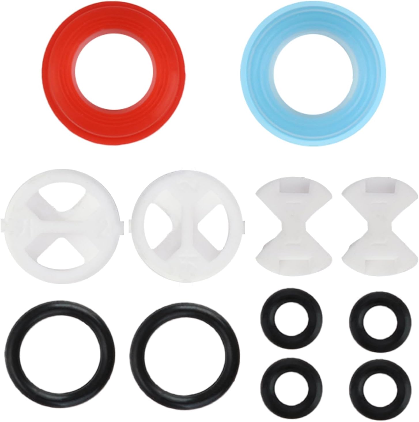 Tap Valve Cartridge Replacement Kit 12pcs Tap Washers for Mixer Taps Set with Ceramic Discs 1/2 Turn Silicone O Ring Gaskets Washers for Kitchen Sink Leaking Tap Repair