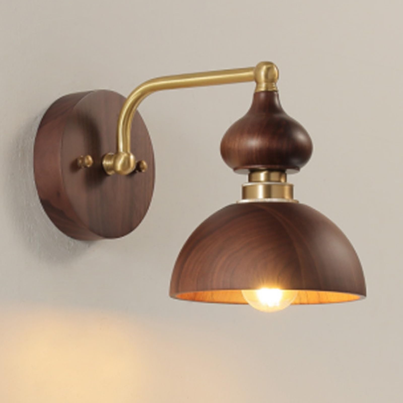 SXWNBIFH Indoor Wall Sconce Wood Wall Mounted Light Hardwired Farmhouse Rustic Wall Lamp E27 Wall Lighting Home Decor Lighting Fixture for Bedroom Living Room Bedside(Medium)