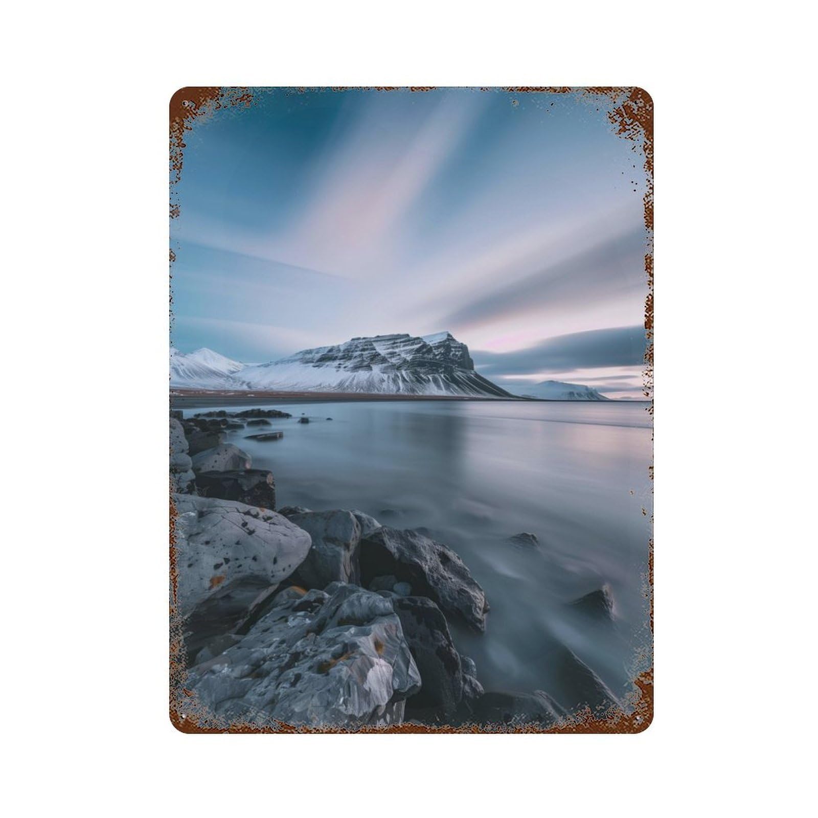 Whispers of Snfellsnes Rusty Metal Tin Sign 15.7"x11.8", Ideal for Farmhouse, Kitchen And Entryway Decor