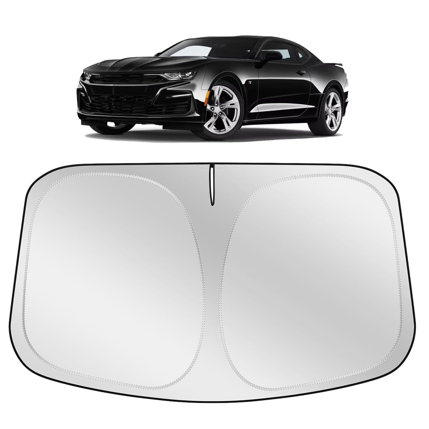 XHRING Windshield Sun Shade Sunshade Compatible with Chevy Camaro 2024 2023 2022 2021 2016-2020 (Not for Camaro Coupe) Accessories Car Front Window Sun Shield Cover