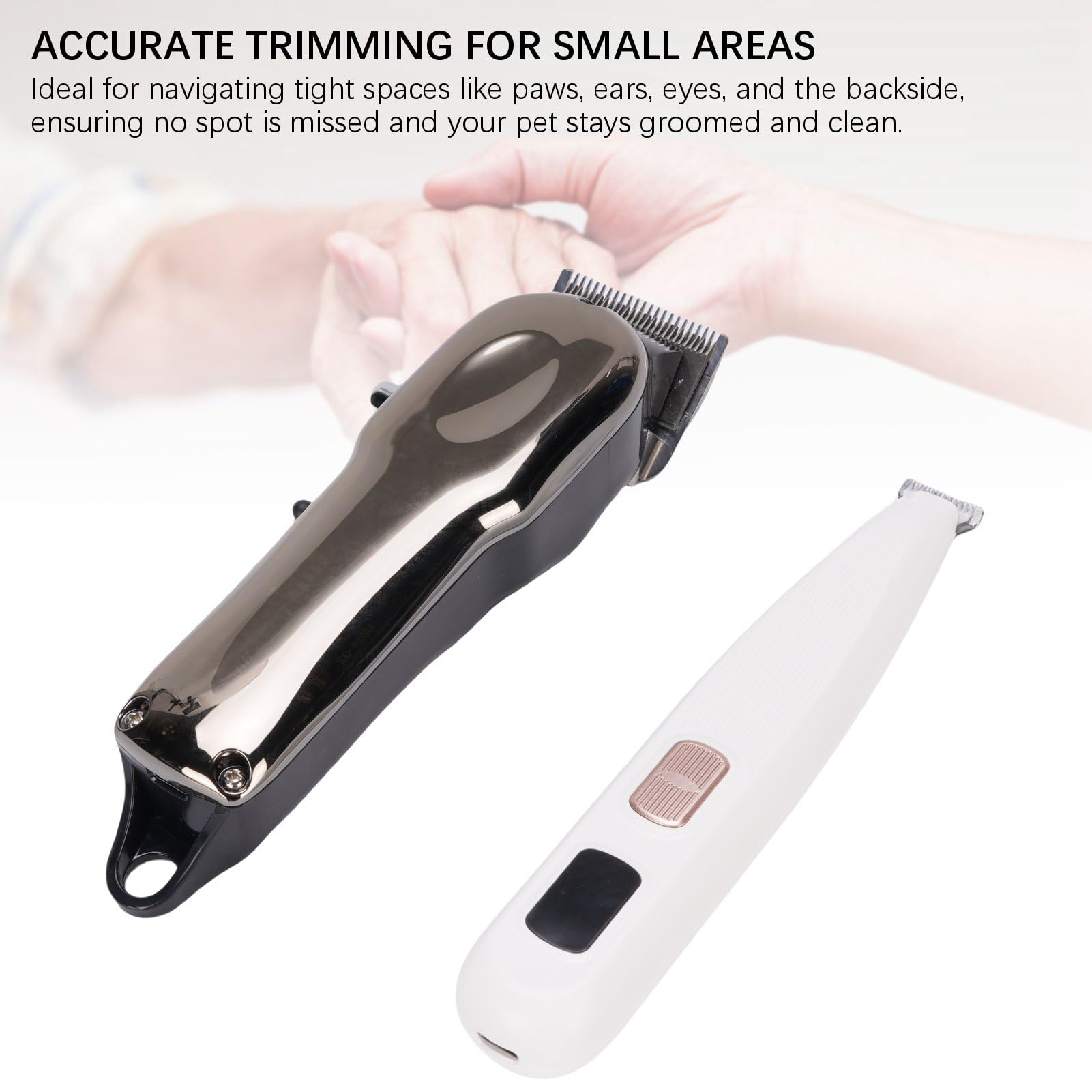 Pongnas 2 in 1 Dog Clipper Grooming Kit Cordless Quiet Pet Paws Trimmer with 4 Usher Comb Rechargeable Cordless Pet Clippers LED Screen for Horses Cattle Cats Dogs - Image 3