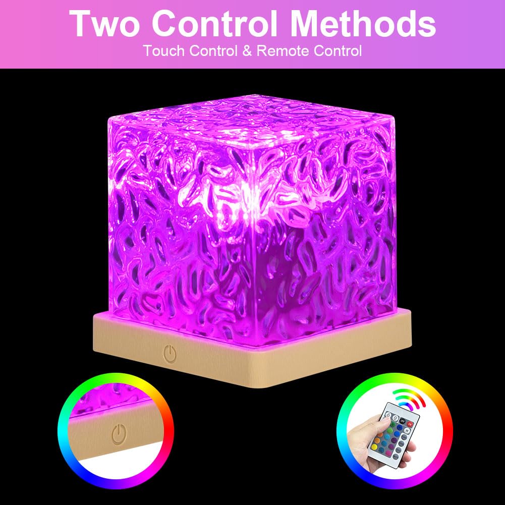 URAQT Luce Notturna con Increspatura dell'acqua, 16 Colori 30 Modalità, Luce Notturna 3D Rotante Dinamica don Increspatura dell'acqua, con Telecomando, Decorazioni per Camera da Letto/Regali di Natale