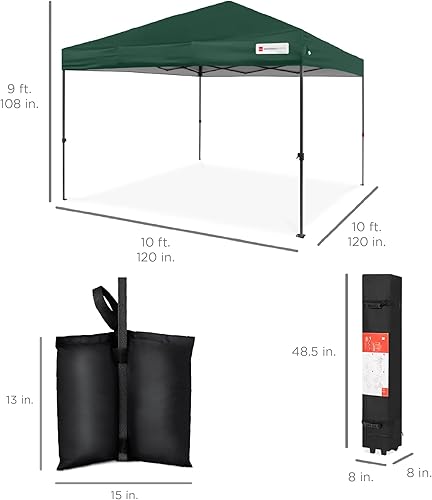 Miniatura 258 de Best Choice Products Carpa Toldo Desplegable de 10x10 pies para Instalación de 1 Persona, Refugio Portátil Instantáneo con Botón de 1 Toque