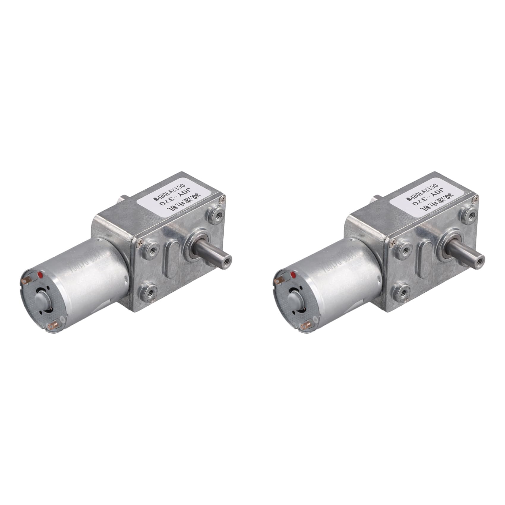 Jnchdghwa As Shown 2X Jgy370 Dc Motor 12V 30Rpm Reduce Speed Motor With High Torque Turbo Worm Geared