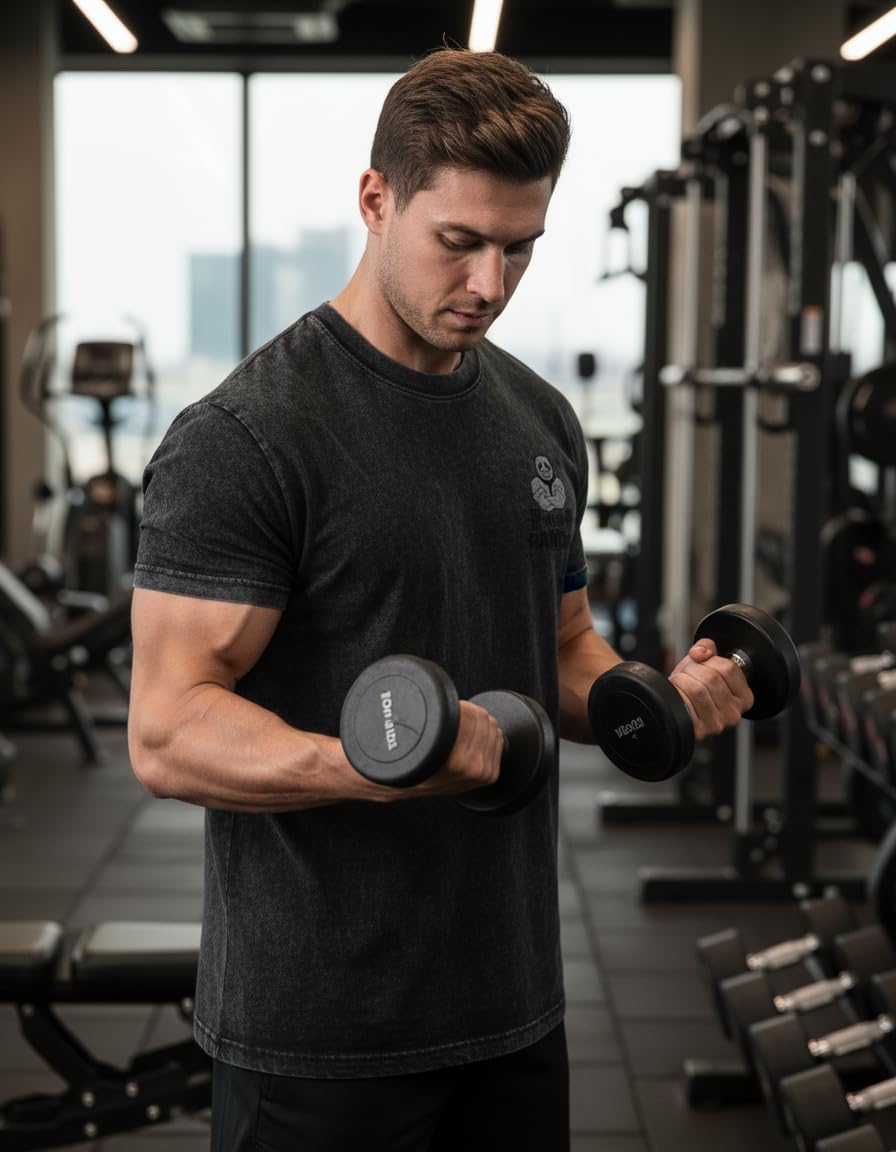 IRON PANDA Brand Washed Gym Shirt Lightweight Breathable Soft Fabric Workout Fitness Running Hiking Outdoor Activities