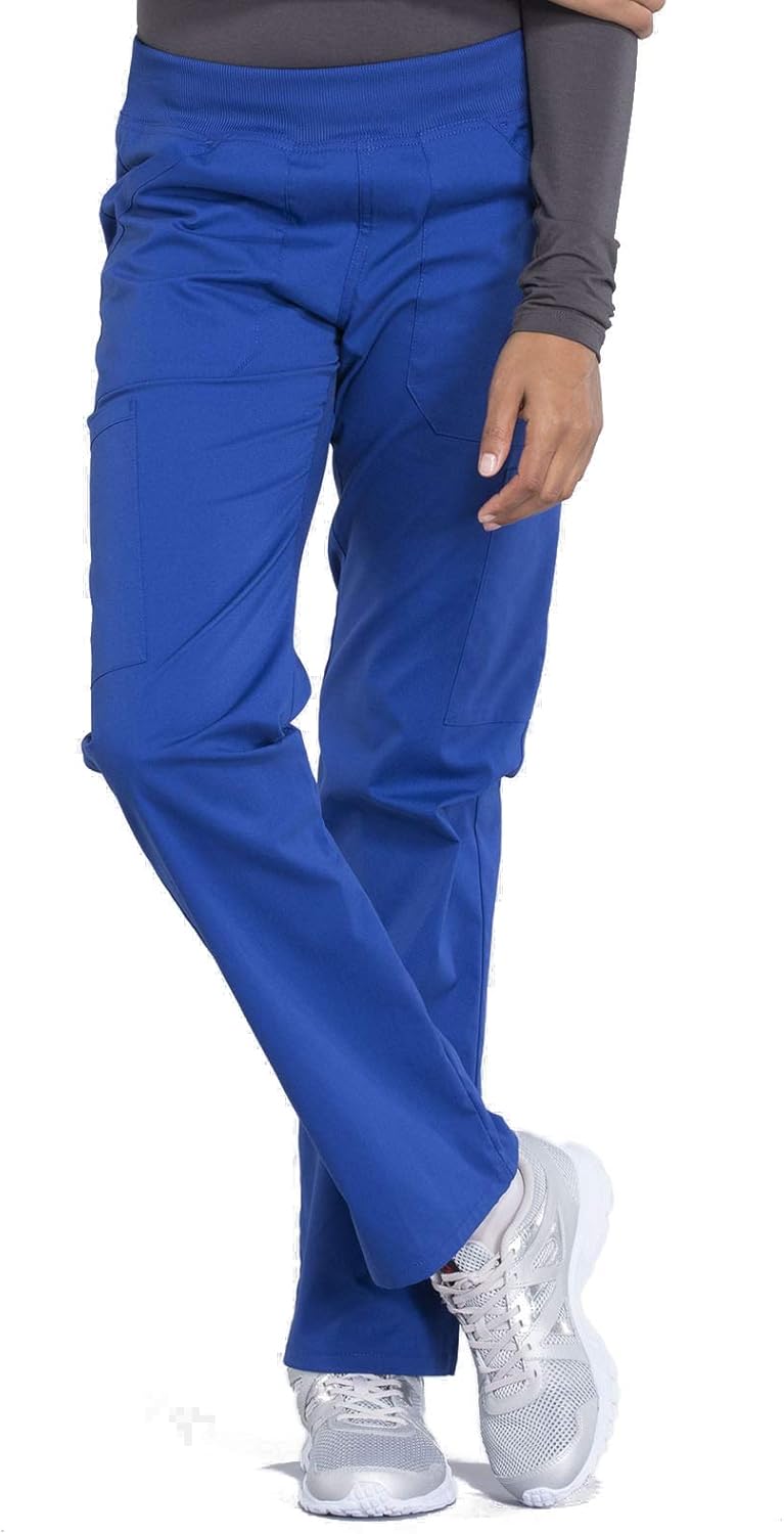 Cherokee Women Scrub Set Modern Fit 3 Pocket V-Neck Top WW665 with 6 Pocket Mid Rise Straight Leg Pants WW170 - Image 3