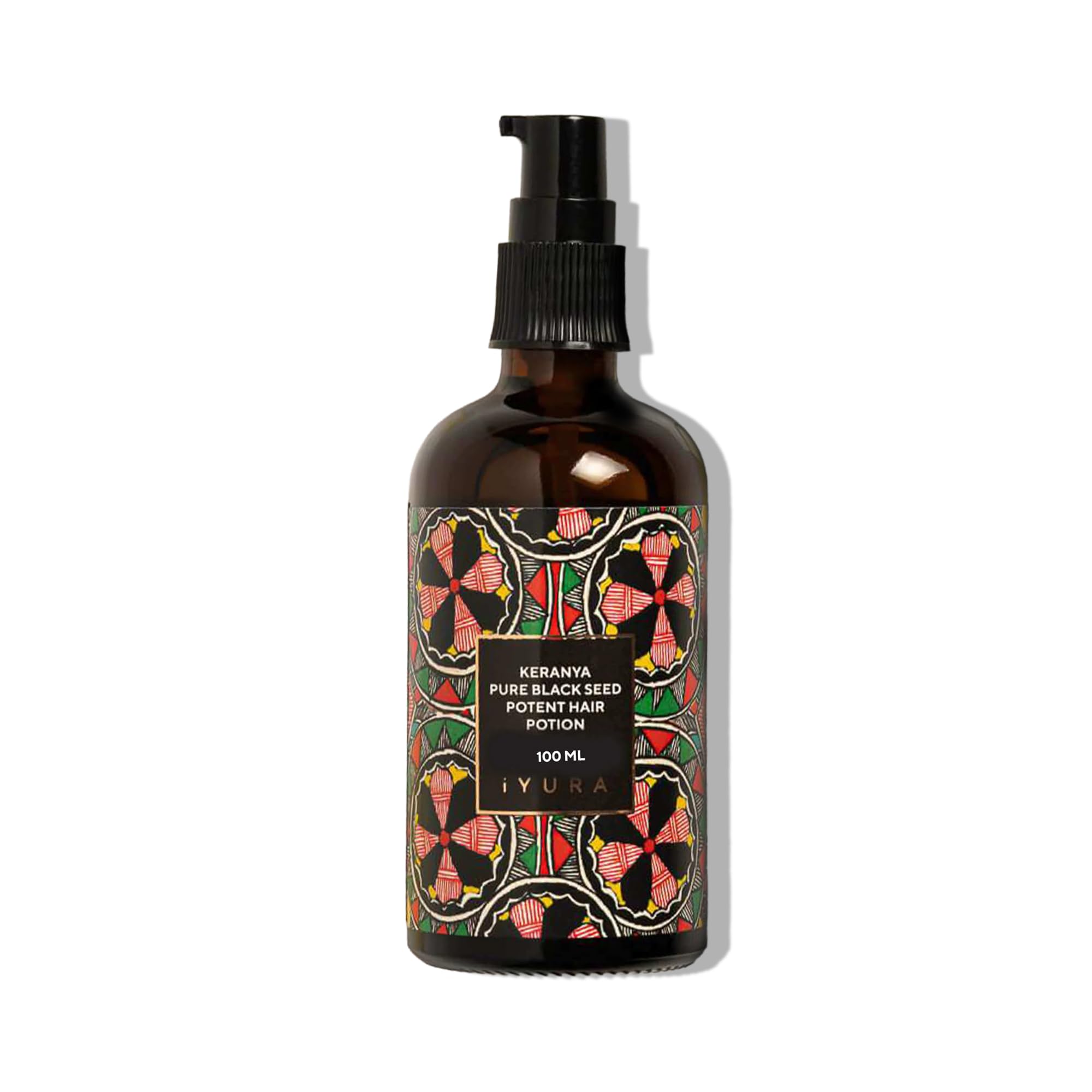 iYURA Keranya Pure Black Seed Potent Hair Potion Hair Oil | Ayurvedische Volumenisierung & Stärkung Haarkur für feines, dünner werdendes Haar | Mit Kalonji, Bhringraj & Kokosnuss | silikonfrei | 100