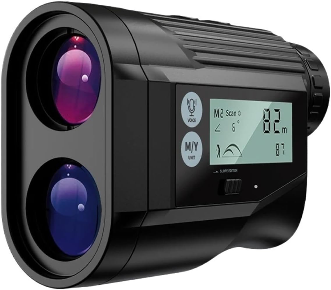 1000Y Golf Rangefinder with Voice Broadcast Range Finder with Flagpole Lock Slope Compensation Screen Display for Golfer