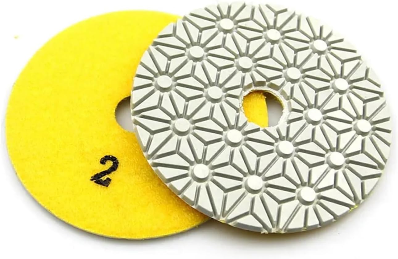100mm Diamond Flexible Wet & Dry Polishing Pads 3 Floor Polish Compatible with Stone Marble Tile(NO. 2 x 3 pcs)