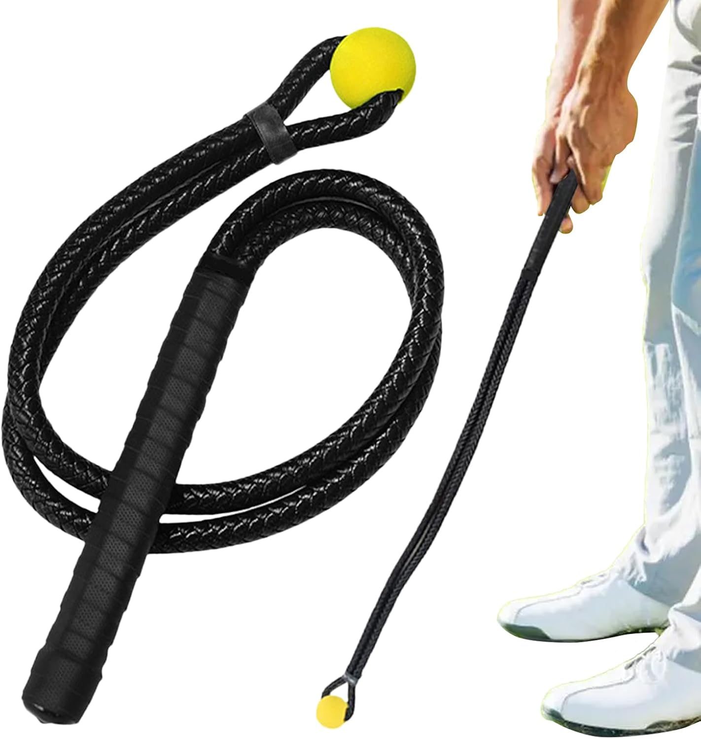 Golf Swing Rope Training Aid,Portable Practice Warm Up Rope - Golf Swing Trainer - for Home Backyard Range Garage Course Travel Men Women
