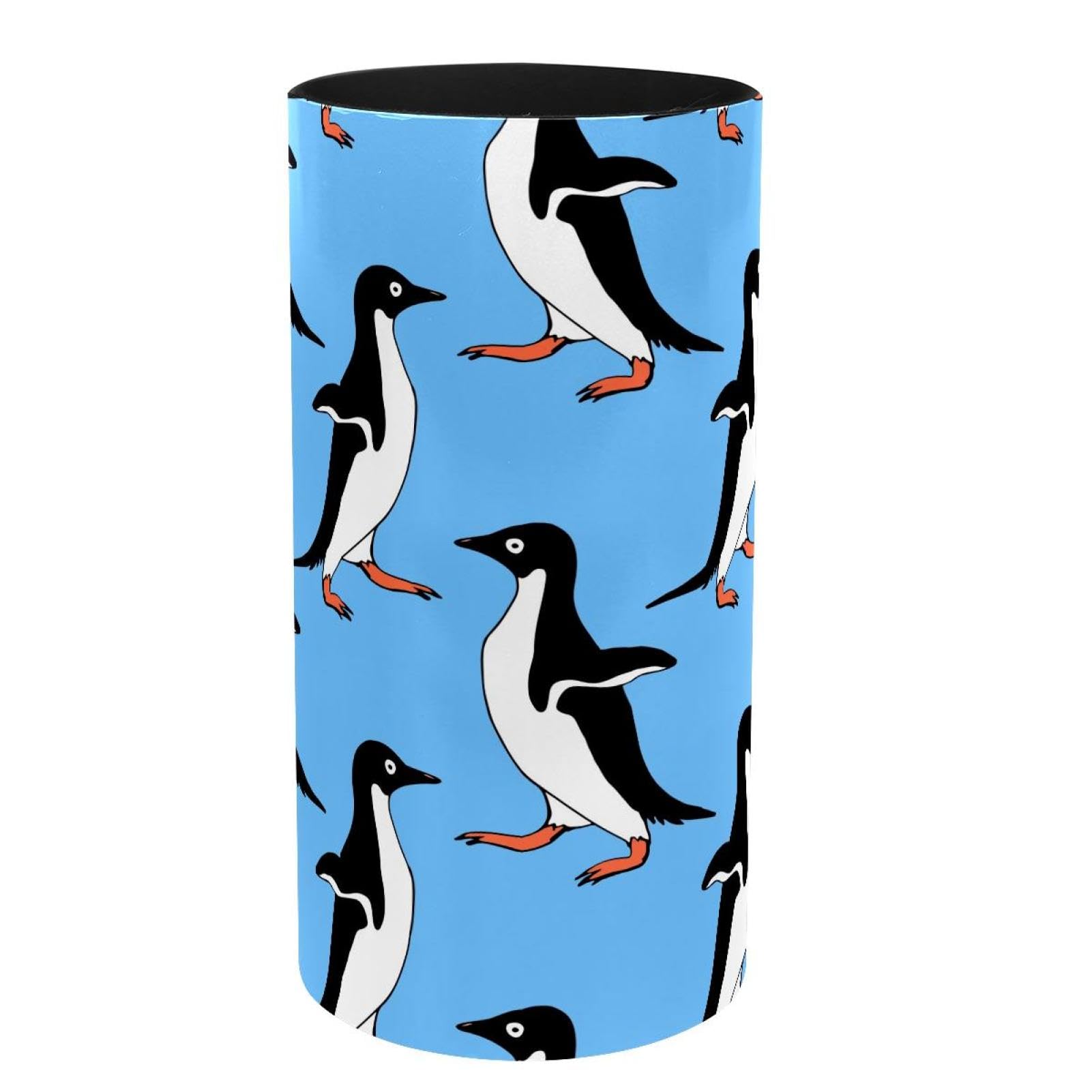 Organisateur de bureau pingouins, pot à crayons et boîte à musique bleue