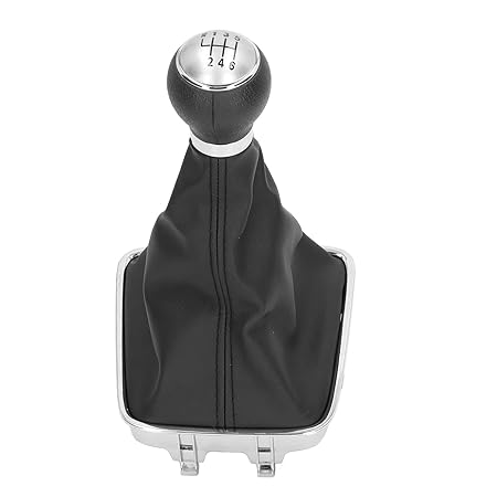 KTM Healthcare 6 Speed Gear Knob, Stylish Antiscratch Short Knob Ergonomic Abrasion Resistant Comfortable for Car Silver Cap