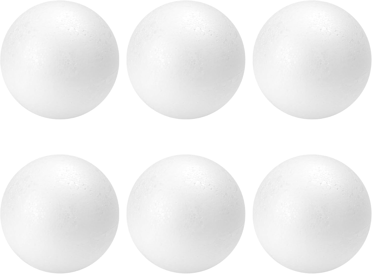 TFARC FOAM 6 Pack Foam Balls for Crafts, 4-Inch Round White Polystyrene Spheres for DIY Projects Ornaments Classroom Festivals Decoration